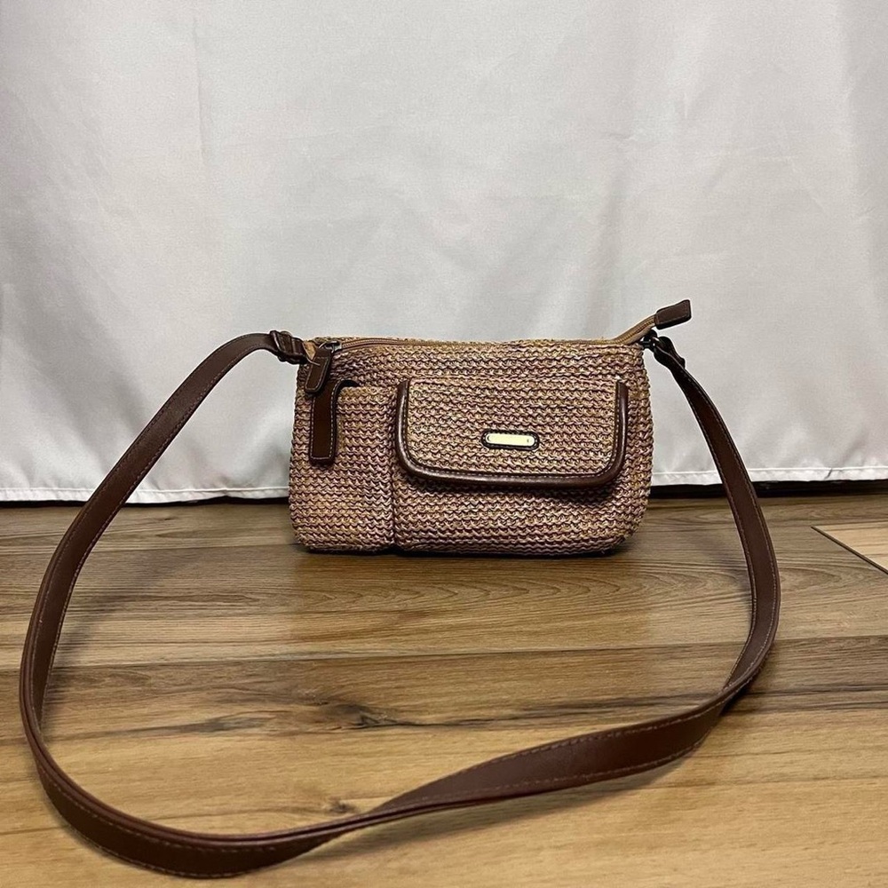 Y2k Crochet Crossbody Purse Neutral Tan 2000s